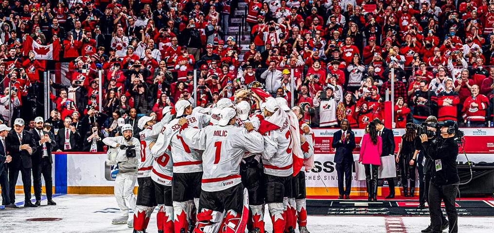 Team Canada celebrates after winning gold